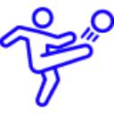 サッカーボールを蹴るイラスト